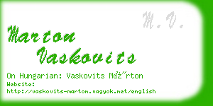 marton vaskovits business card